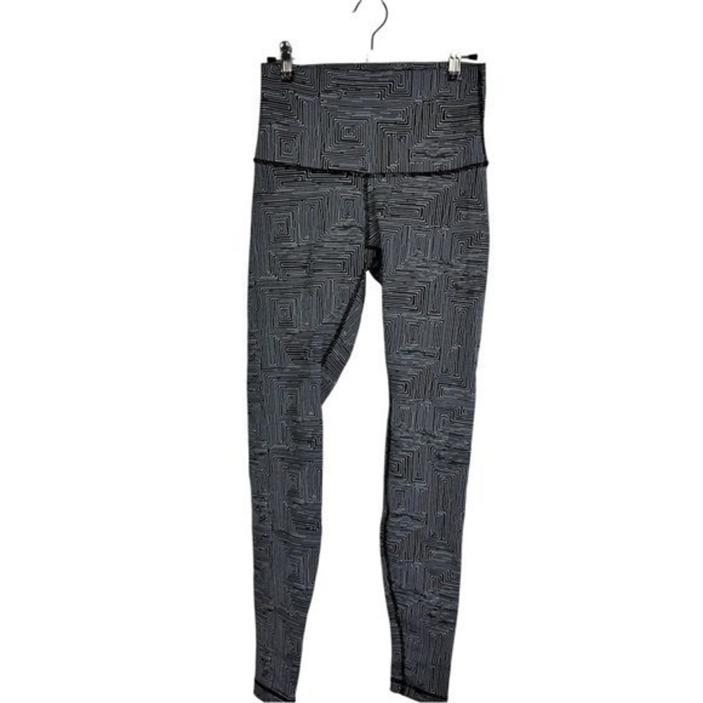 Lululemon Wunder Under Pant‎ (Hi-Rise) Maze Jacquard White Black W5AAYS Size 6